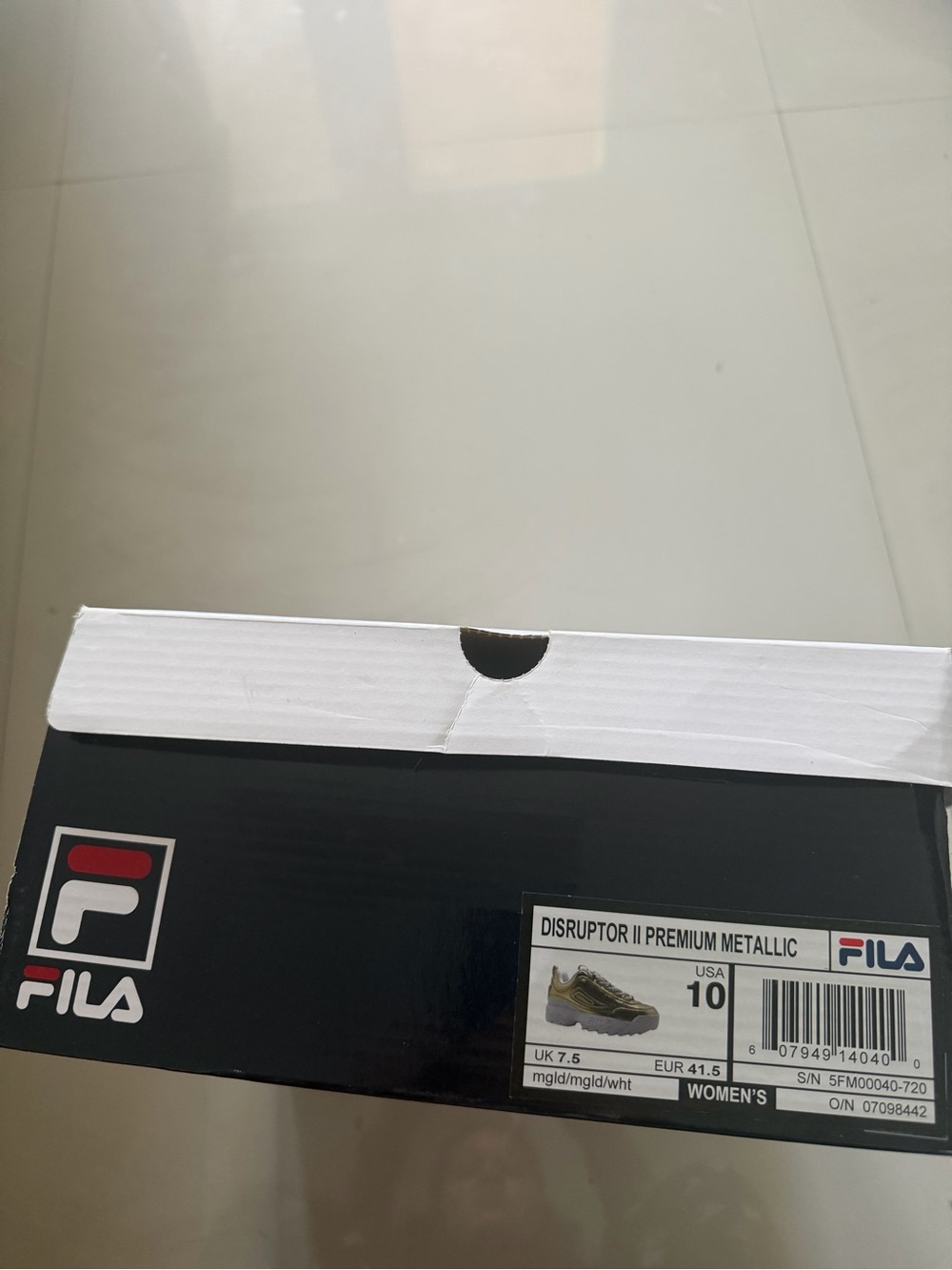 Fila Gold Metallic Chunky Sneakers with White Sole - Picture 9 of 9